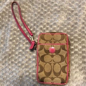 Coach Pink Border Wristlet